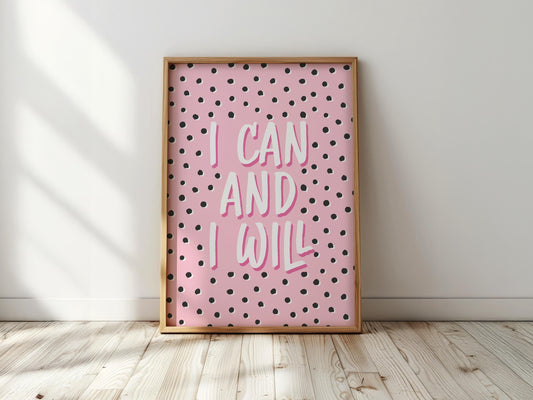 I Can And I Will Print: Colorful Kids Wall Art