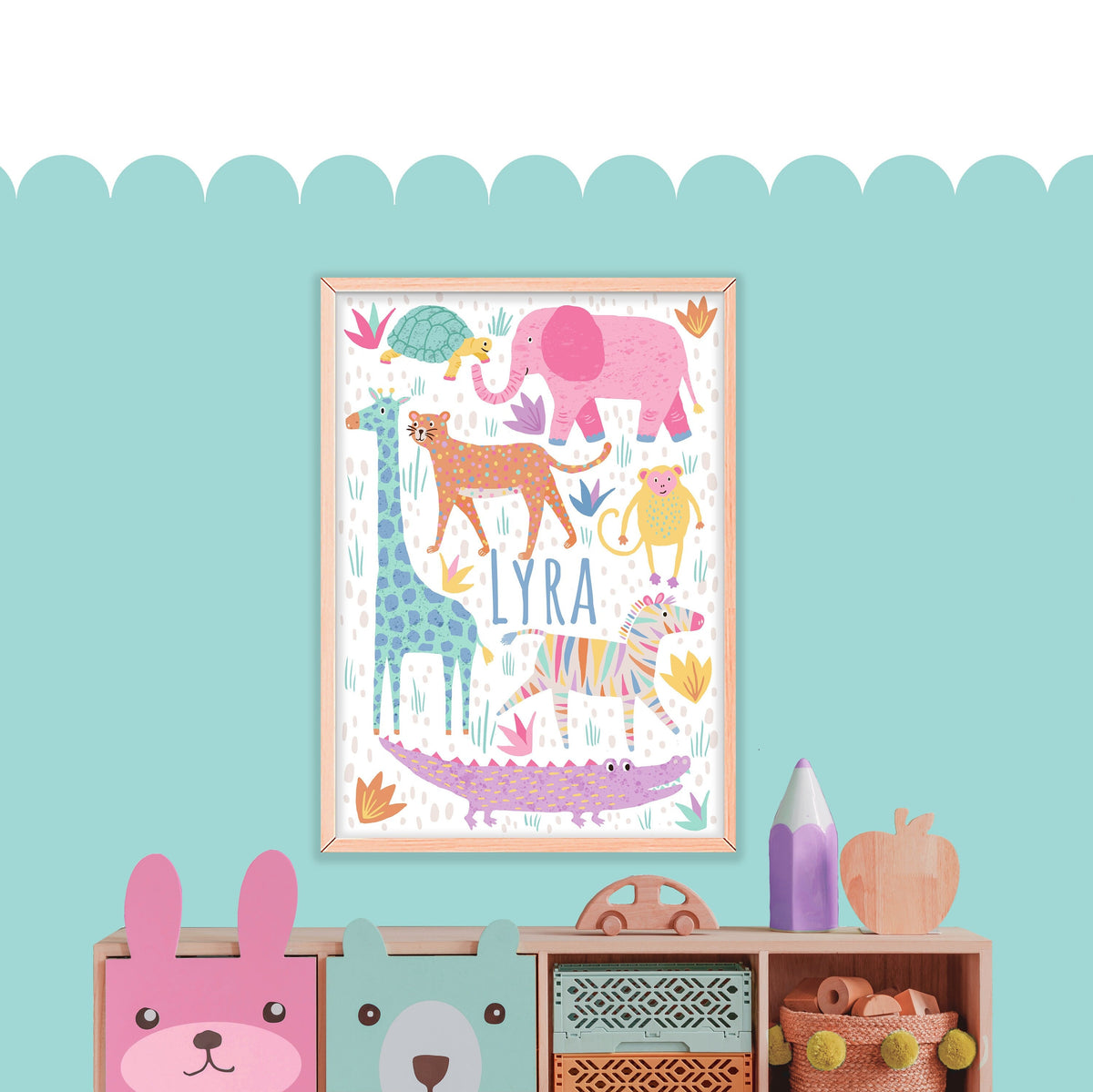Safari Nursery Print: Kid's Personalised Wall Art