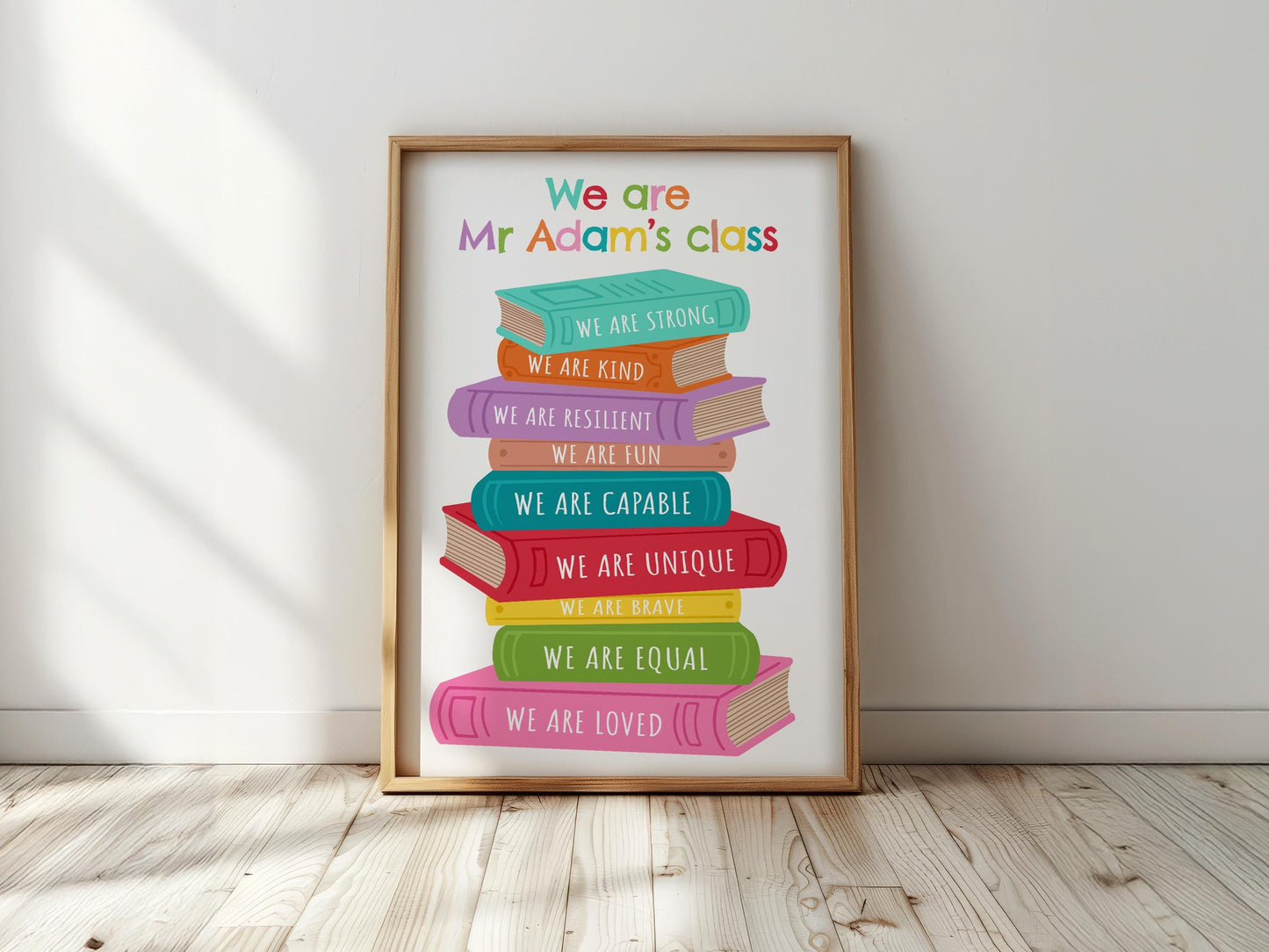 Personalised Teacher Classroom Print: Positive Affirmations Gift