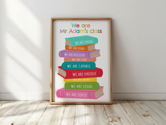 Personalised Teacher Classroom Print: Positive Affirmations Gift