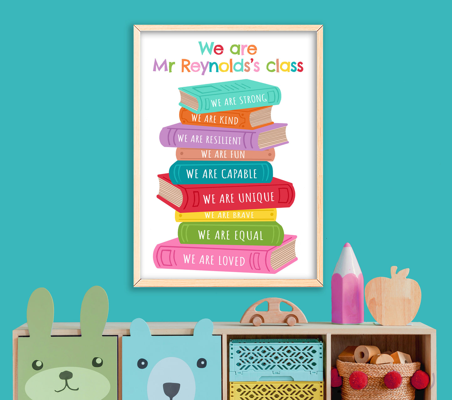 Personalised Teacher Classroom Print: Positive Affirmations Gift