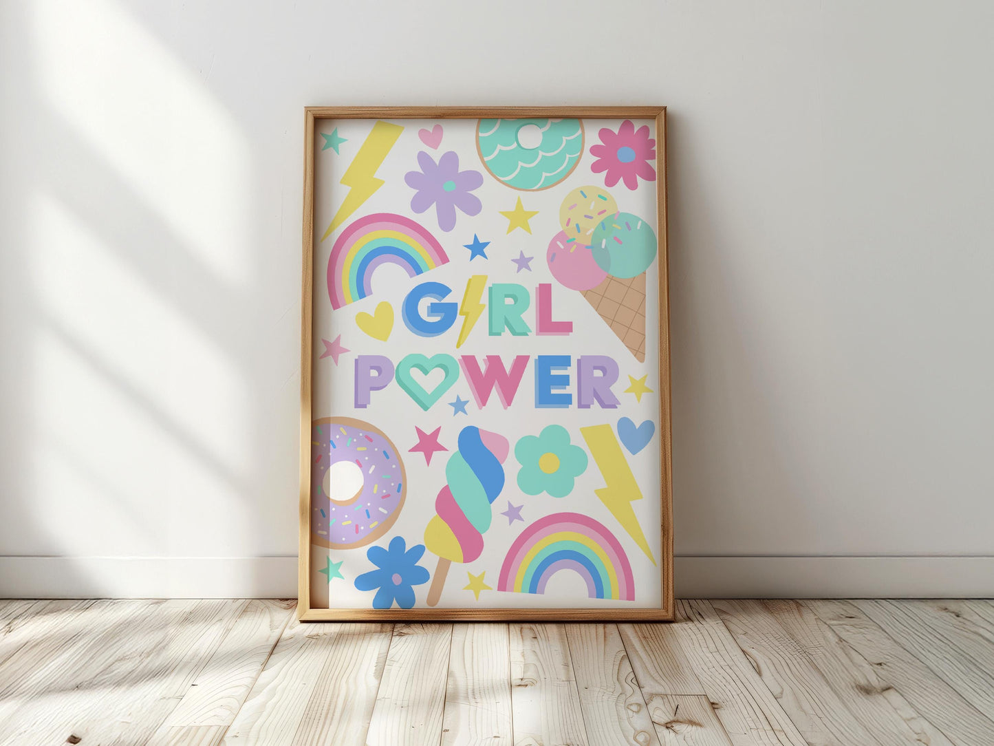 Girl Power Nursery Print: Rainbows, Ice Cream, Lightning Bolts