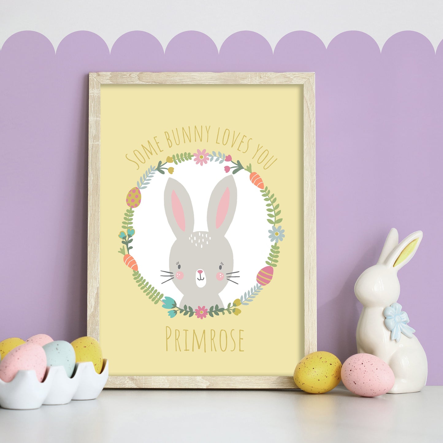 Personalized Easter Bunny Print: Pastel Nursery Decor