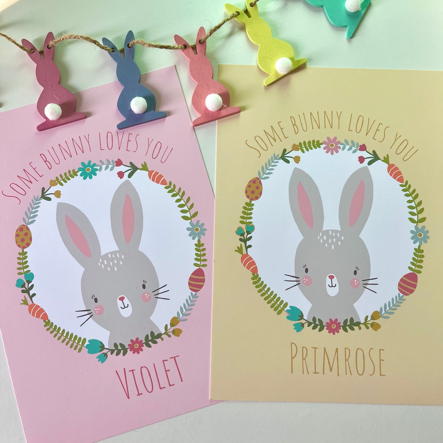 Personalized Easter Bunny Print: Pastel Nursery Decor