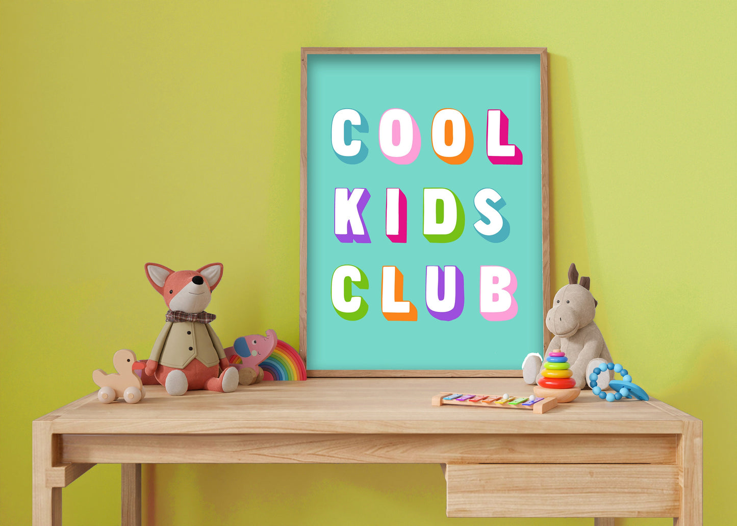 Cool Kids Club - Bright Colourful Children’s Poster, Playroom Print, Nursery Decor, Kid’s Wall Art