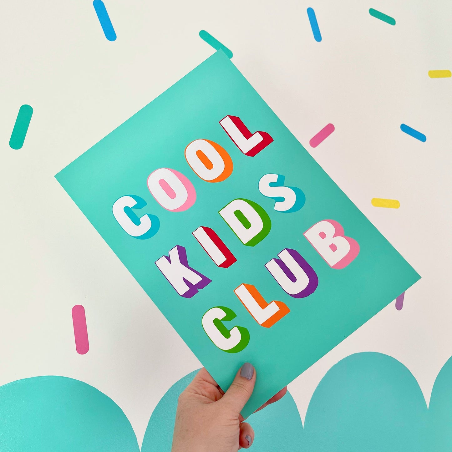 Cool Kids Club - Bright Colourful Children’s Poster, Playroom Print, Nursery Decor, Kid’s Wall Art