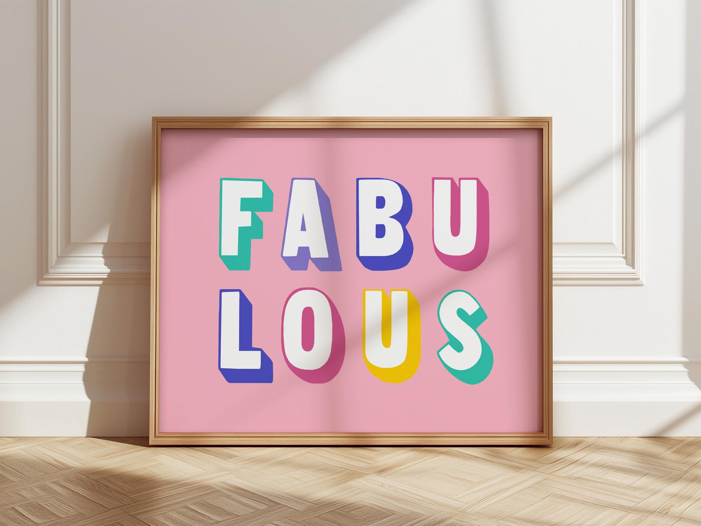 Fabulous - Colourful Nursery Print, Girl’s Bedroom Decor, Playroom Wall Art, Kids Bedroom Poster, Pink, Teenager Girls Room
