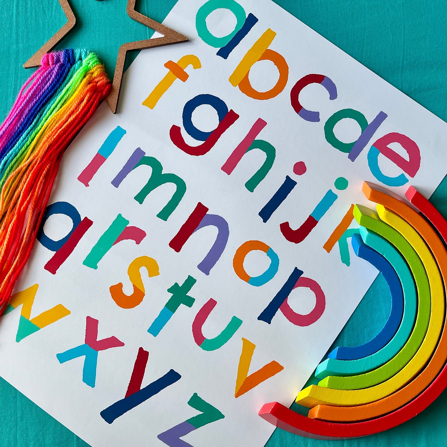 Alphabet and Numbers Print Set: Colorful Kids Educational Wall Art