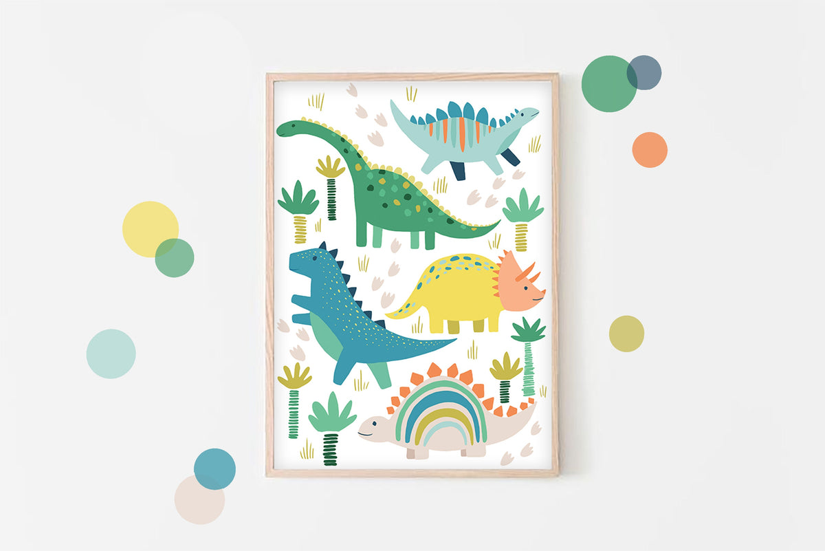 Dinosaur Print - Boys Bedroom, Nursery Wall Art, Playroom Print, Kids Room Decor, Children's Bedroom