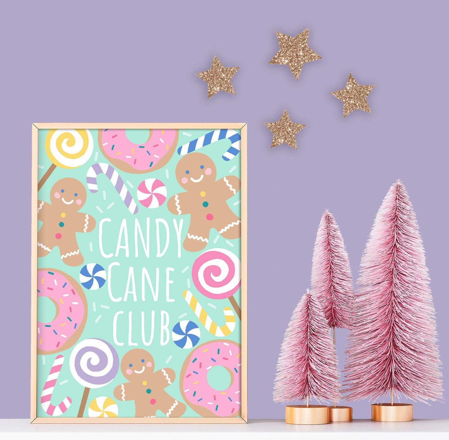 Candy Cane Club Print: Festive Christmas Kid's Wall Art