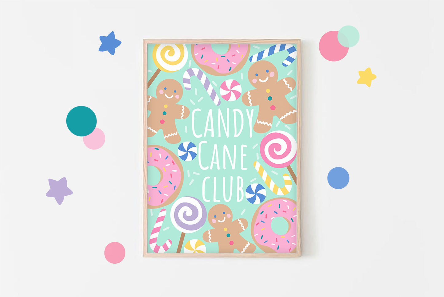 Candy Cane Club Print: Festive Christmas Kid's Wall Art