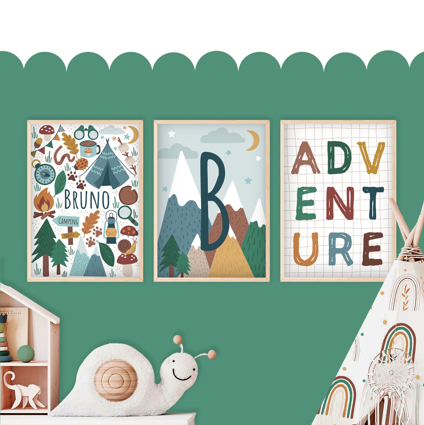 Camping Adventure - Personalised Playroom Prints, Children’s Wall Art