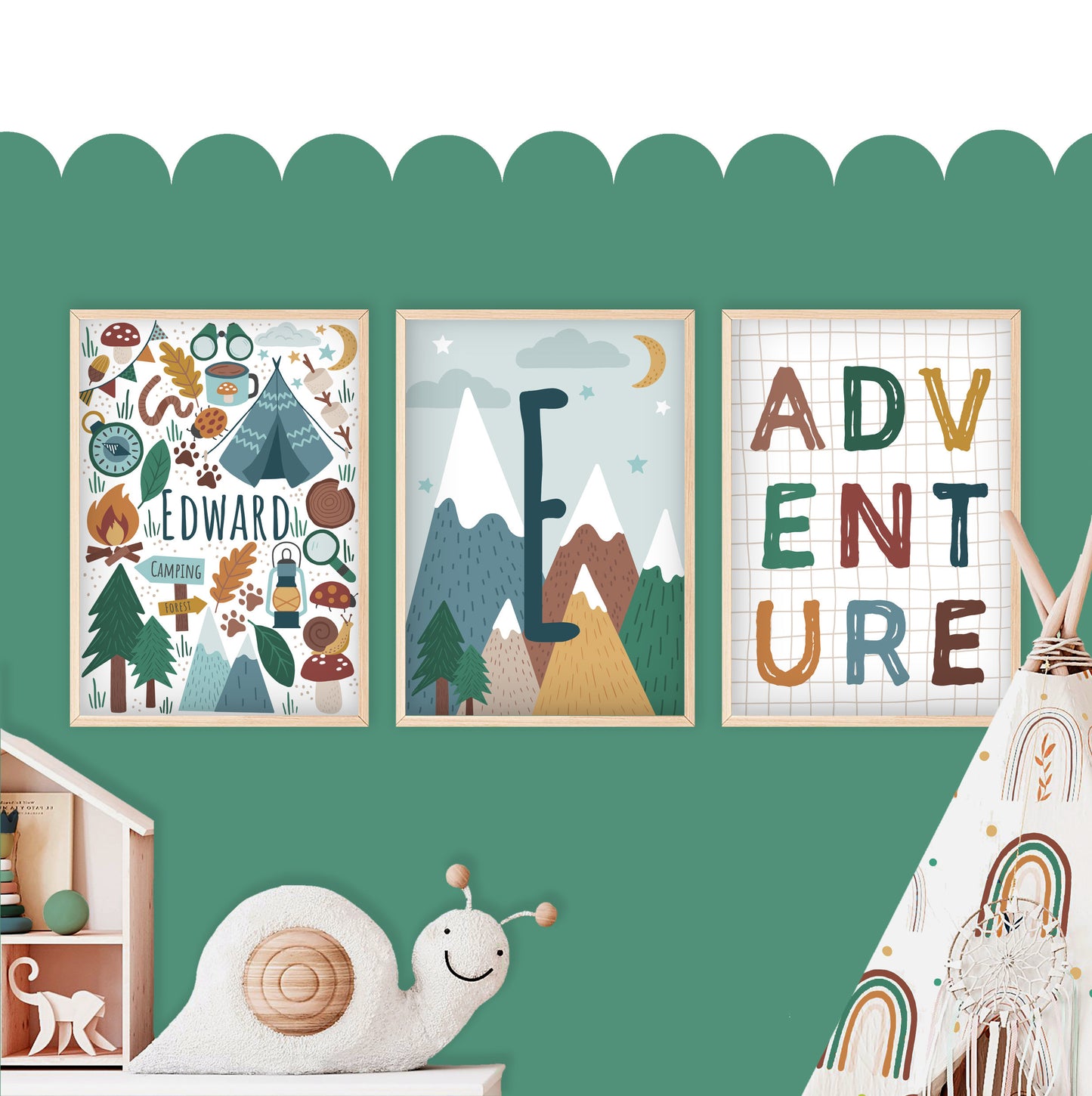 Camping Adventure - Personalised Playroom Prints, Children’s Wall Art