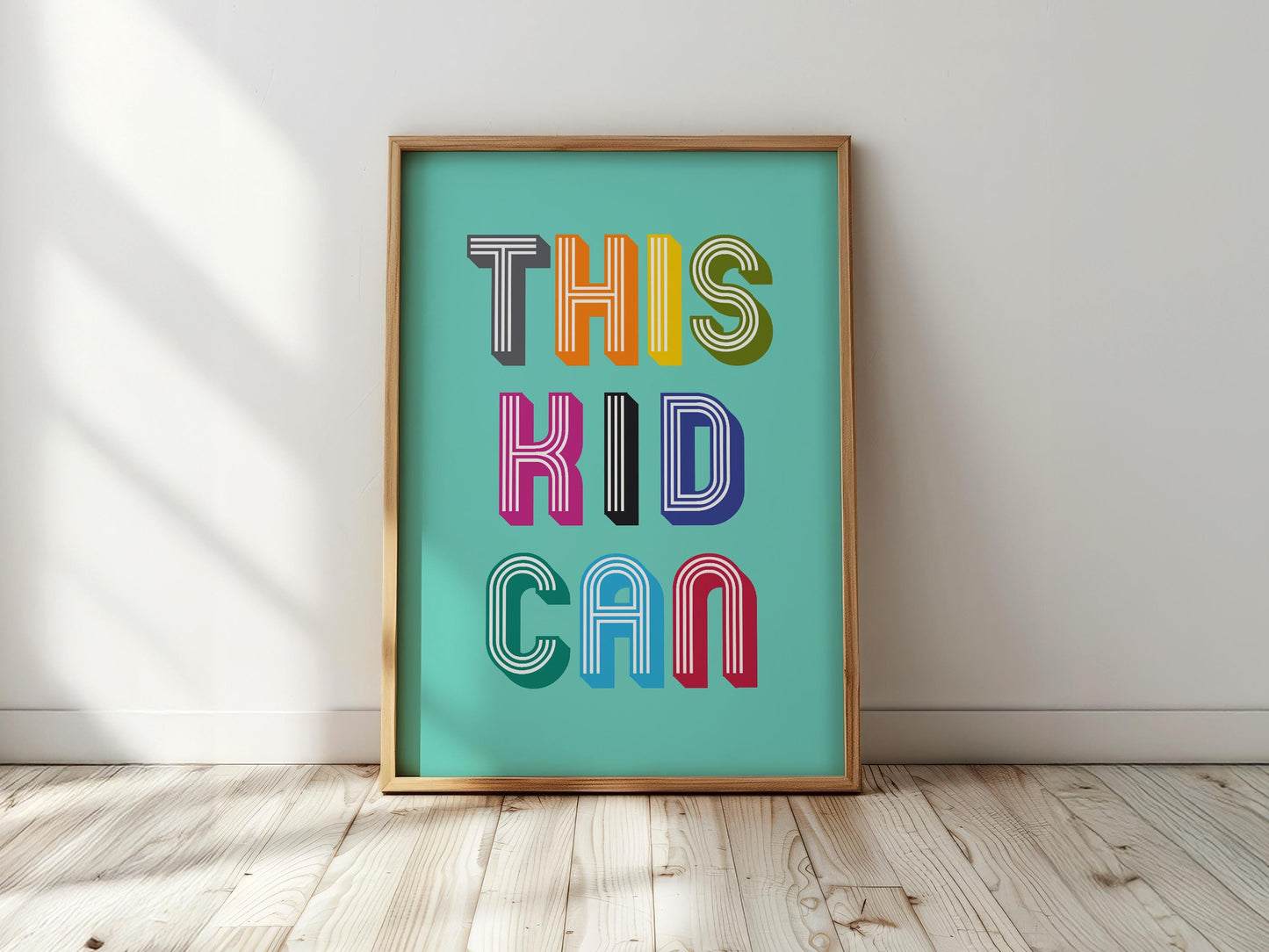 This Kid Can Print Brights Colourful Bedroom Poster Wall Art