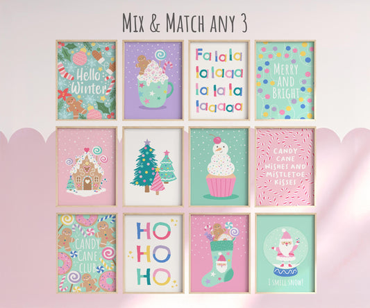Christmas Prints Set: Mix & Match Nursery Wall Art (Any 3)