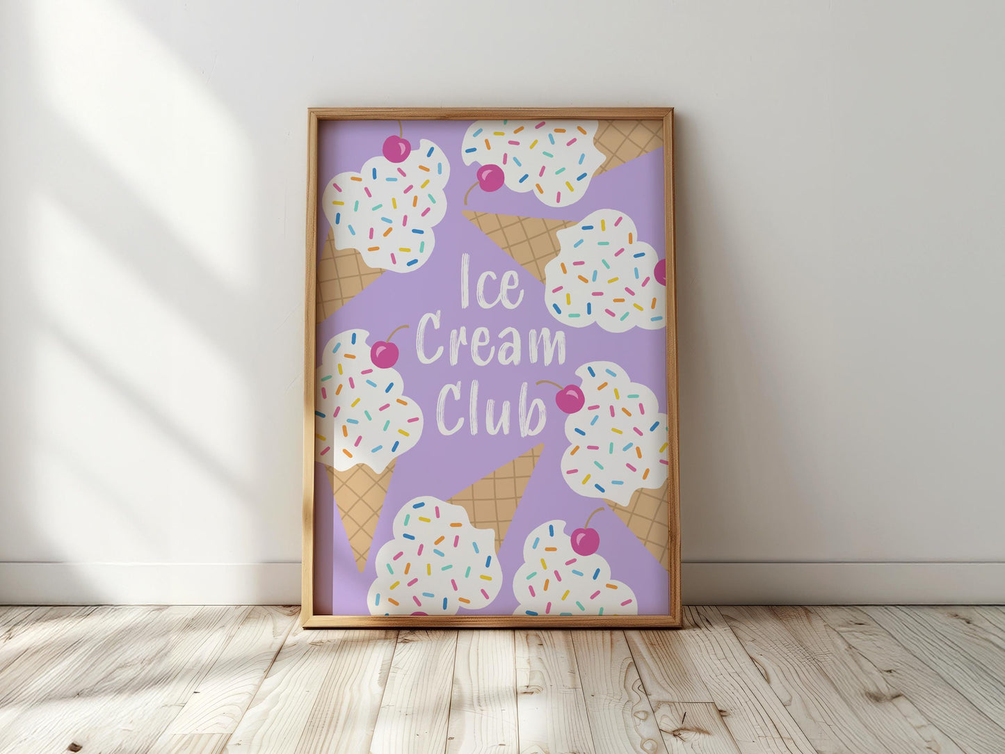 Ice Cream Club Print: Playroom Wall Art, Sprinkles Nursery Poster